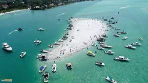 Boating at a sandbar